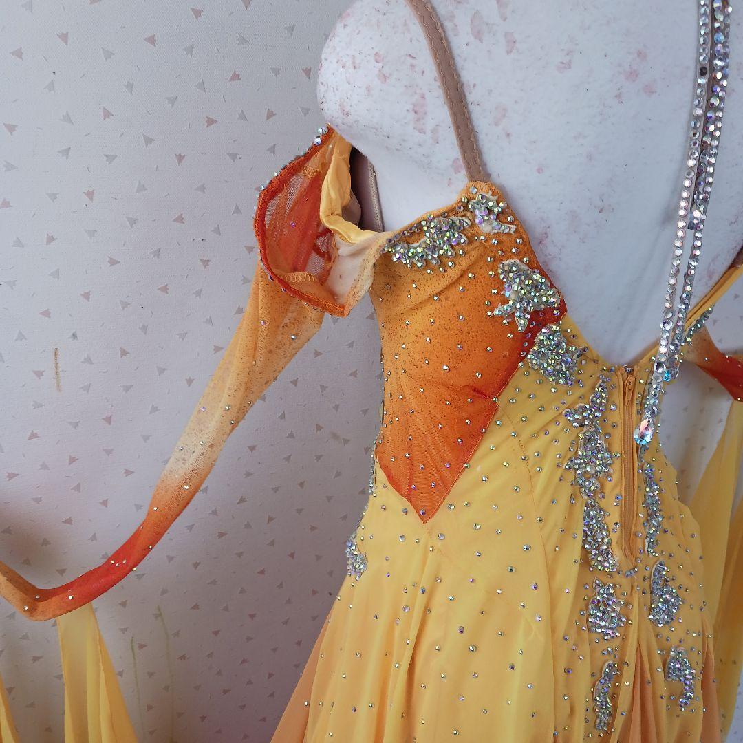 社交ダンスドレス オレンジと黄色のグラデーション