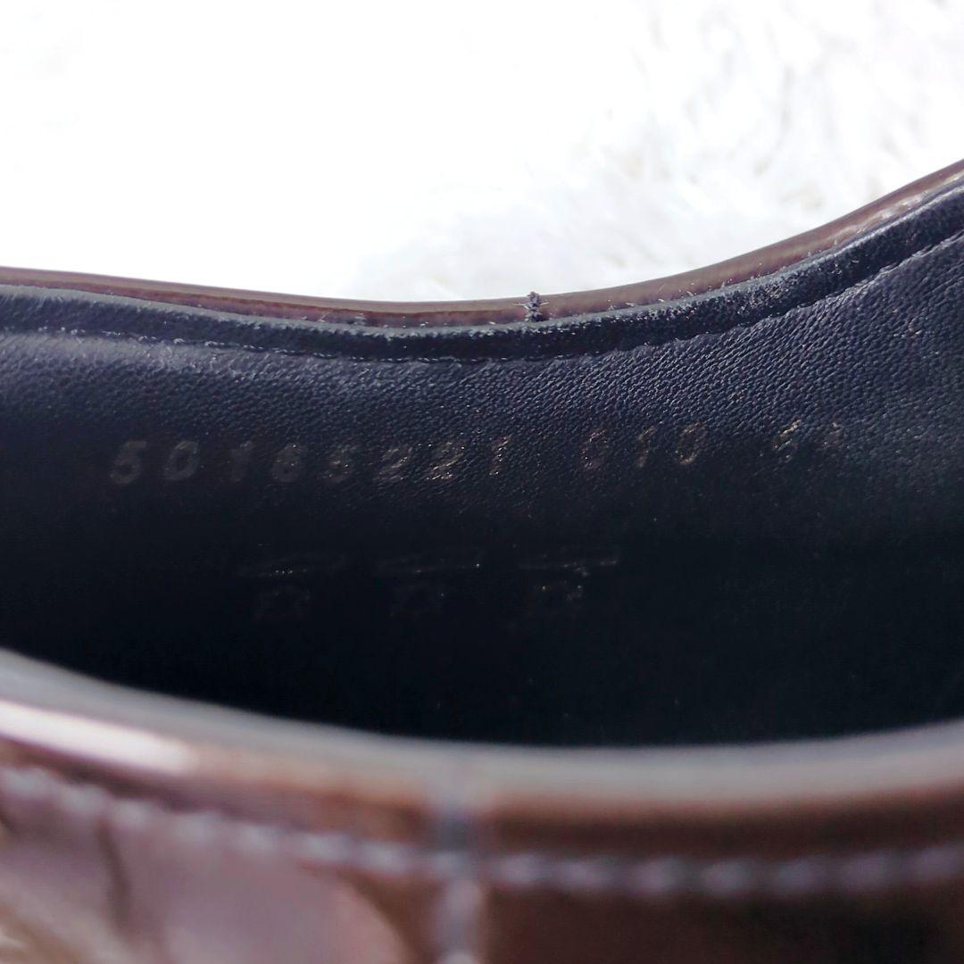 美品 ヒューゴボス ビジネスシューズ ドレスシューズ エナメル メンズ ブラウン