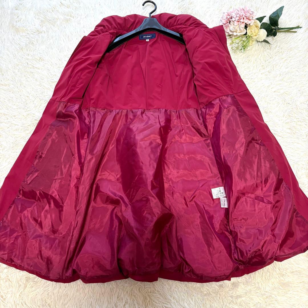 【美品】ダウンコート　リボン　エムズグレイシー　カメリアダブルジップジップ　38