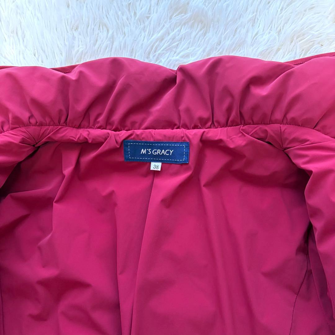 【美品】ダウンコート　リボン　エムズグレイシー　カメリアダブルジップジップ　38