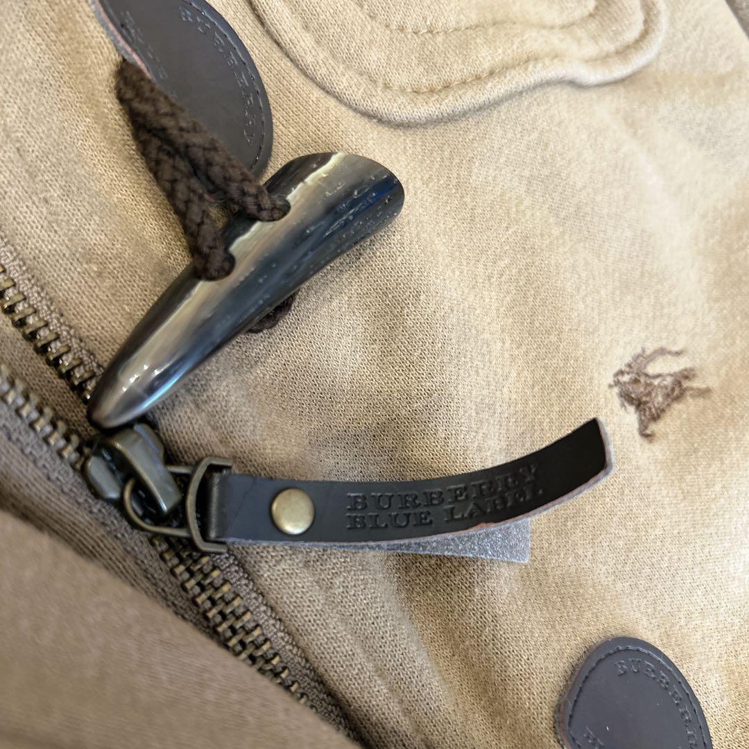 バーバリーブルーレーベル パーカー ファー ノバチェック y2k M ベージュ