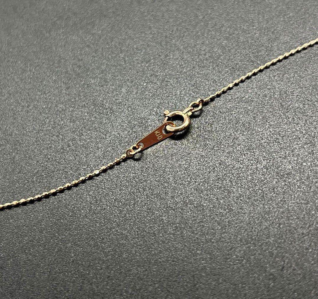 ★お値下美品方K10金 王冠型ネックレス 0.01ctダイヤピンク