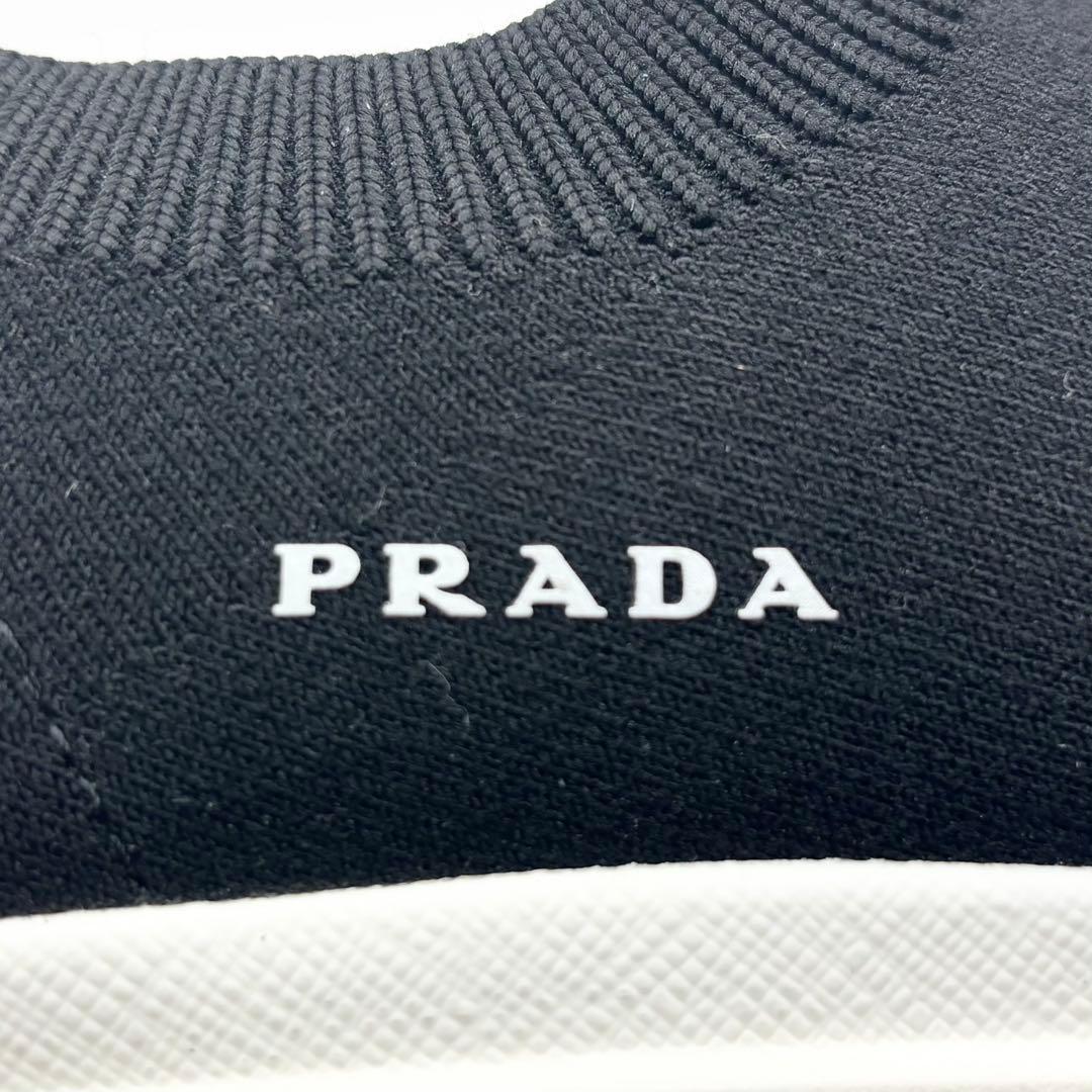 ✨付属品付✨PRADA ソックススニーカー　ニット　スリッポン　ロゴ　ブラック
