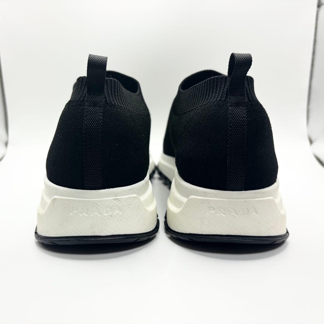 ✨付属品付✨PRADA ソックススニーカー　ニット　スリッポン　ロゴ　ブラック