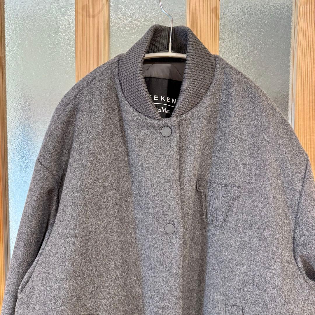 新品♡ウィークエンドマックスマーラ　グレー スタジャン ボンバー　コート　ウール