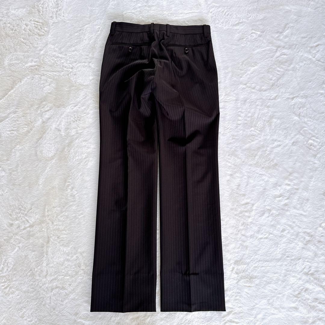 【COMME CA MEN】スーツ 3ピース ブラウン ストライプ 44サイズ