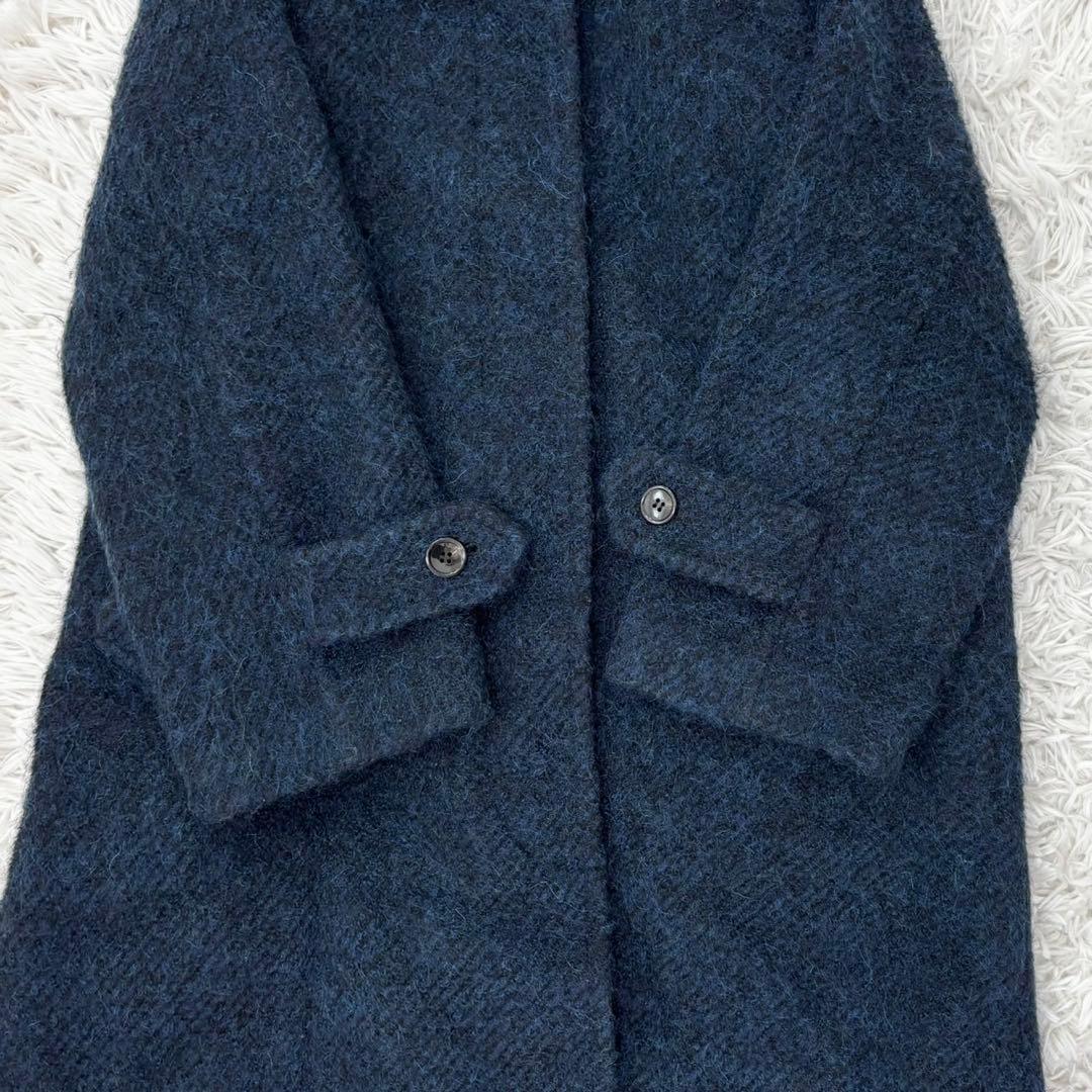 フレームワーク ループツイード バルカラーコート 定価5.7千円 ネイビー