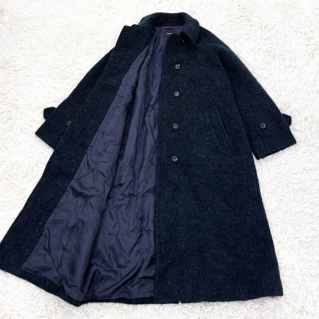 フレームワーク ループツイード バルカラーコート 定価5.7千円 ネイビー