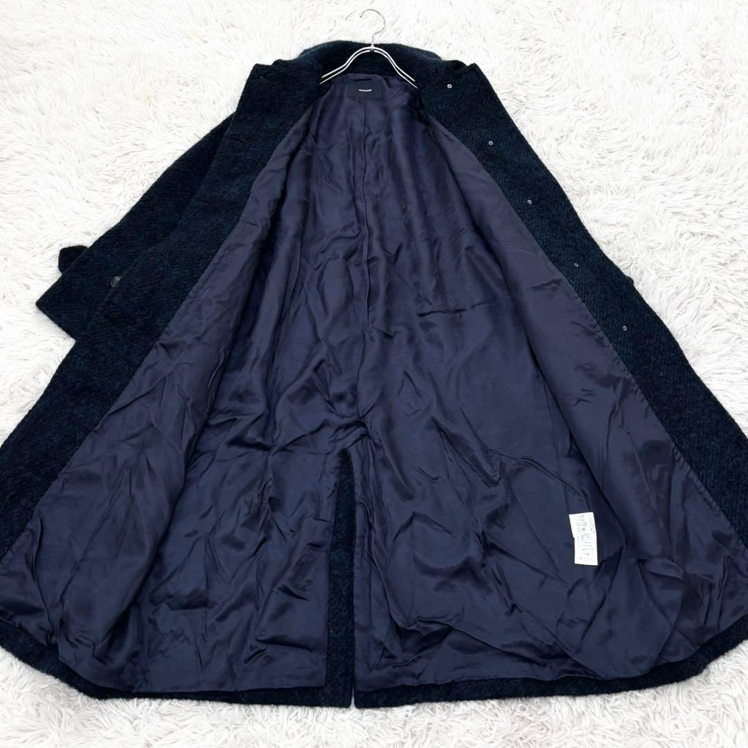 フレームワーク ループツイード バルカラーコート 定価5.7千円 ネイビー