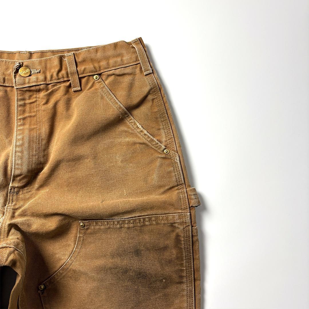 carhartt ダブルニー usa製 W32 L30 ブラウン 鬼フェード