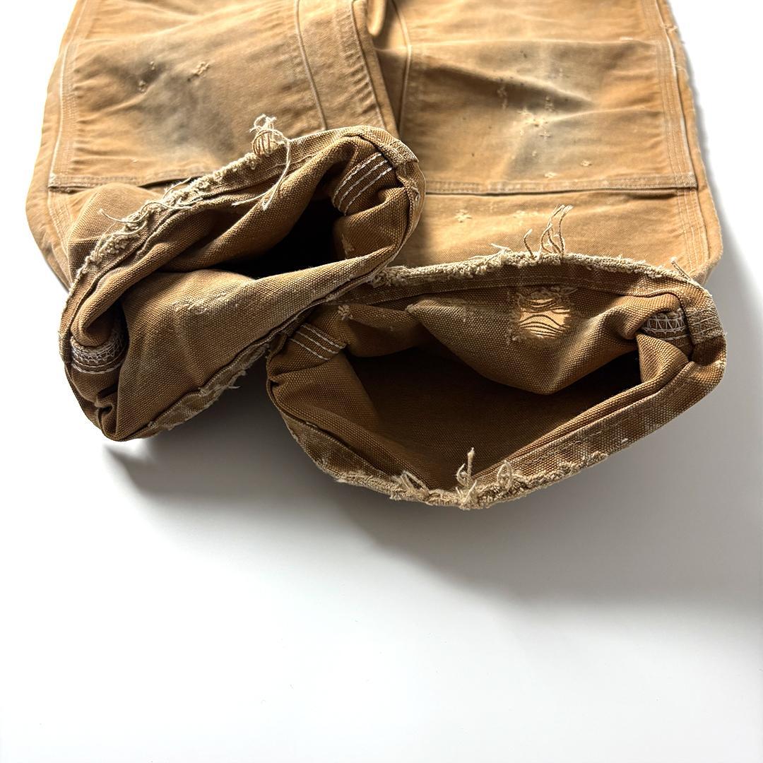 carhartt ダブルニー usa製 W32 L30 ブラウン 鬼フェード