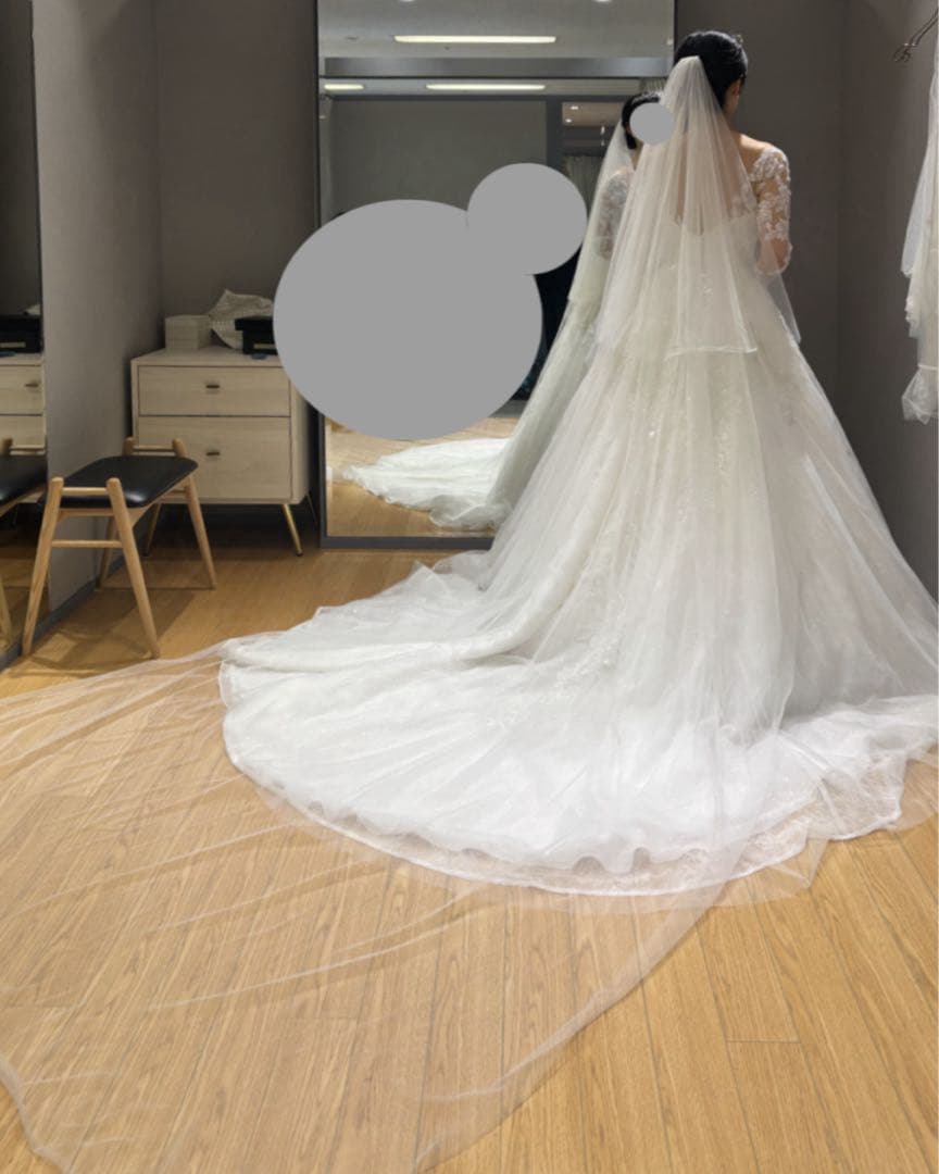 タカミブライダル　ロングベール　OW-L イタリアンチュール CVT-001