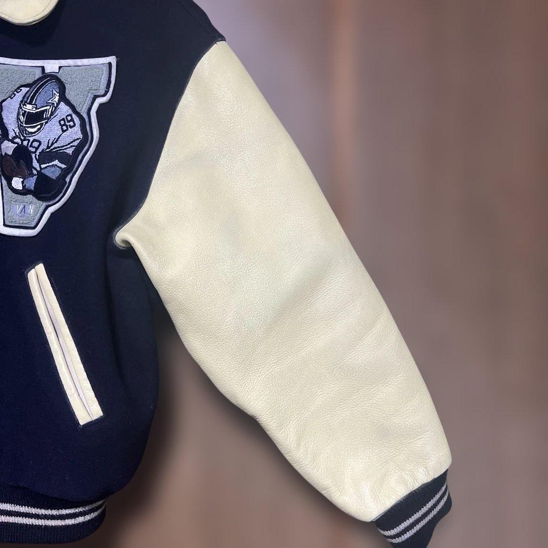 VAN JAC スタジアムジャンパー　ネイビー　袖皮　 Lサイズ