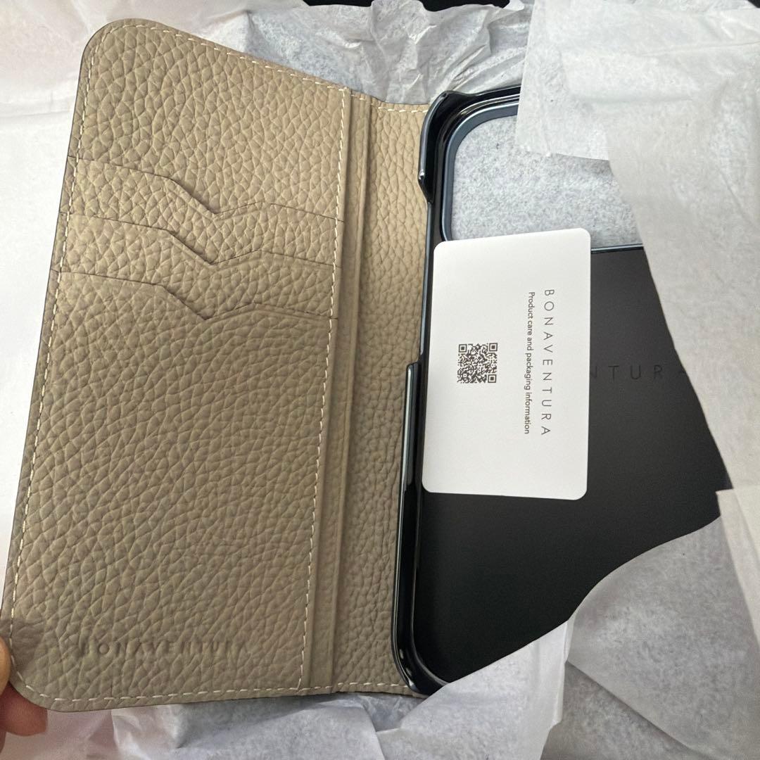 【新品未使用】BONAVENTURA手帳型ケース エトゥープ