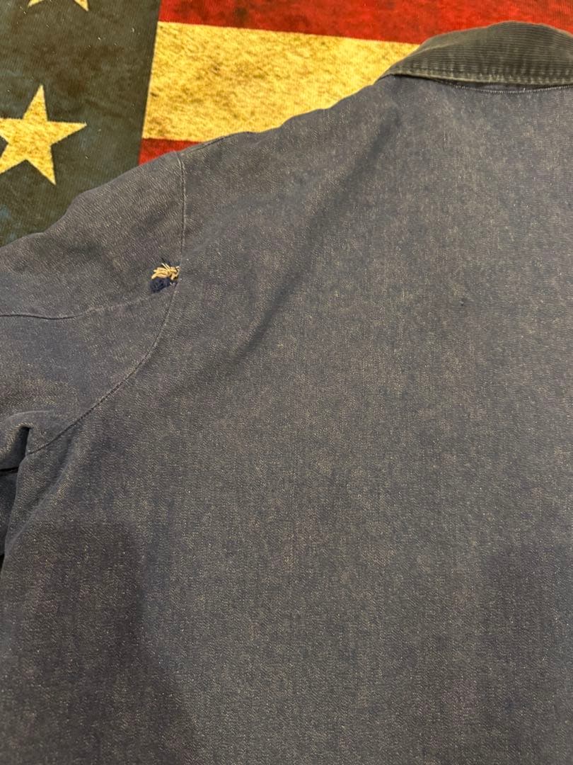 70年代 ブルーベル ラングラー デニムカバーオール ブランケット裏地付き 濃紺