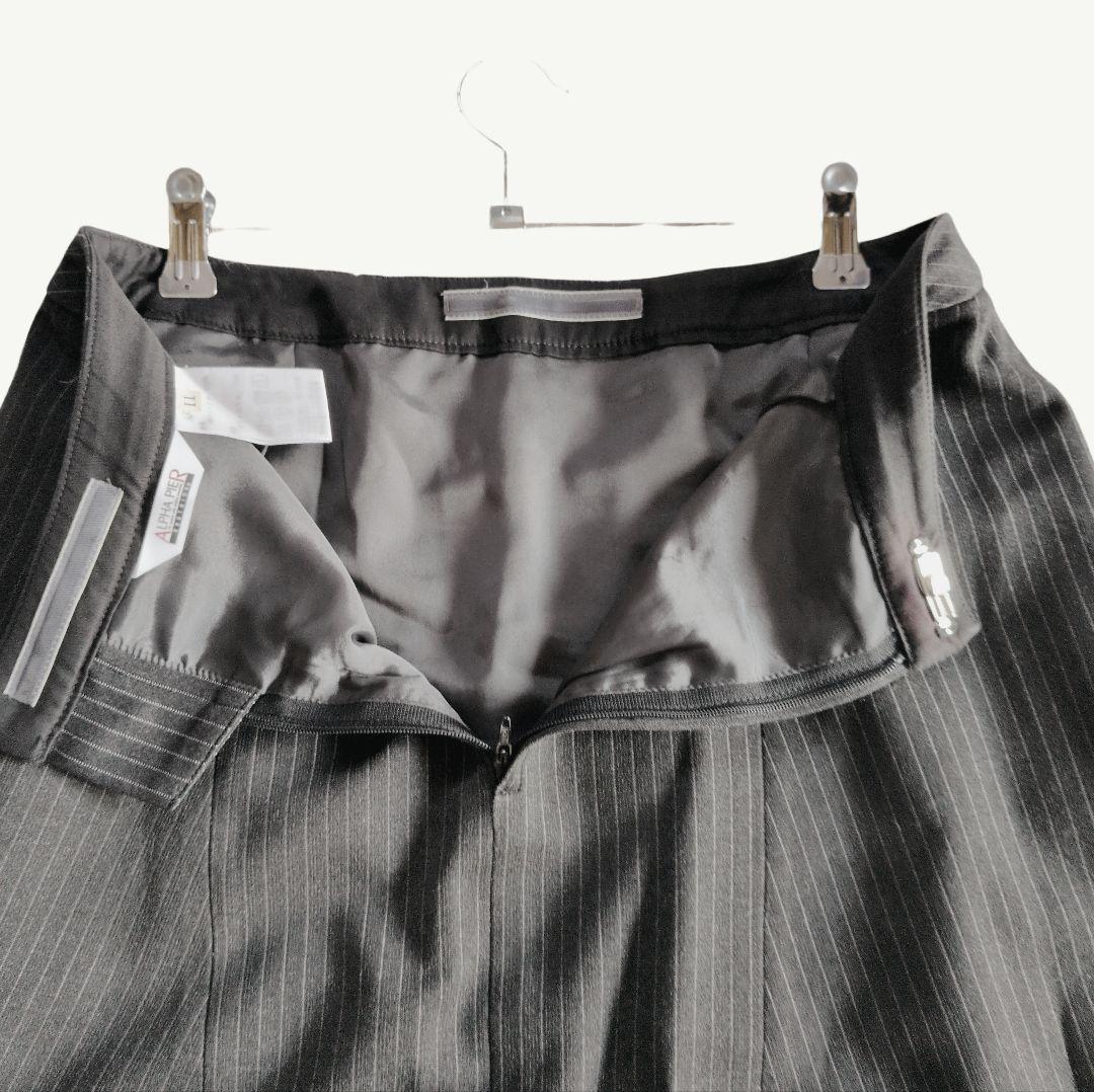 美品☆ アルファピア 事務服 オフィススーツ グレー 13号 ウォッシャブル