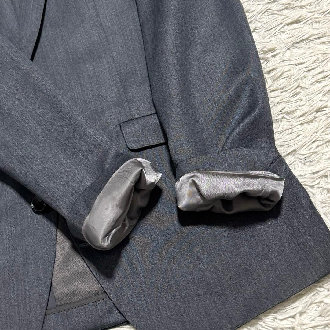 極美品 シルク混 スーツセレクト 光沢 スリーピース セットアップ スーツ A7