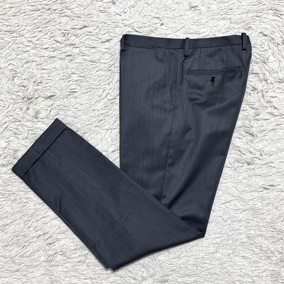 極美品 シルク混 スーツセレクト 光沢 スリーピース セットアップ スーツ A7