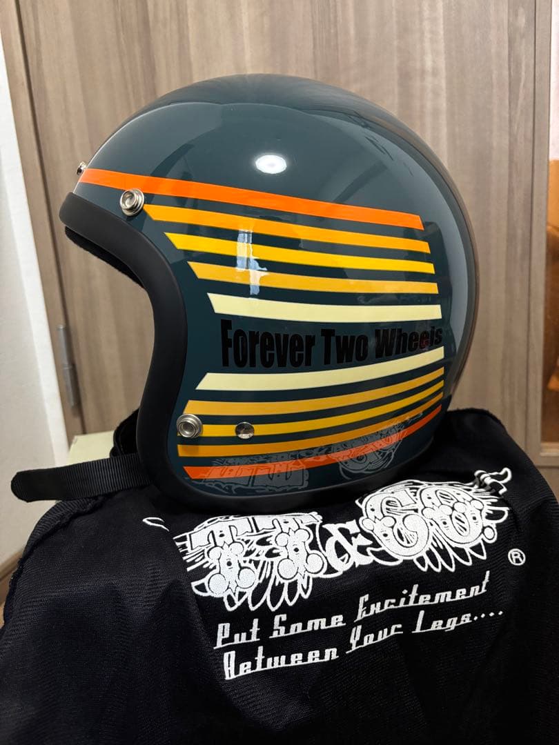 TT&CO ジェットヘルメット スーパーマグナム ミラーシールド付き