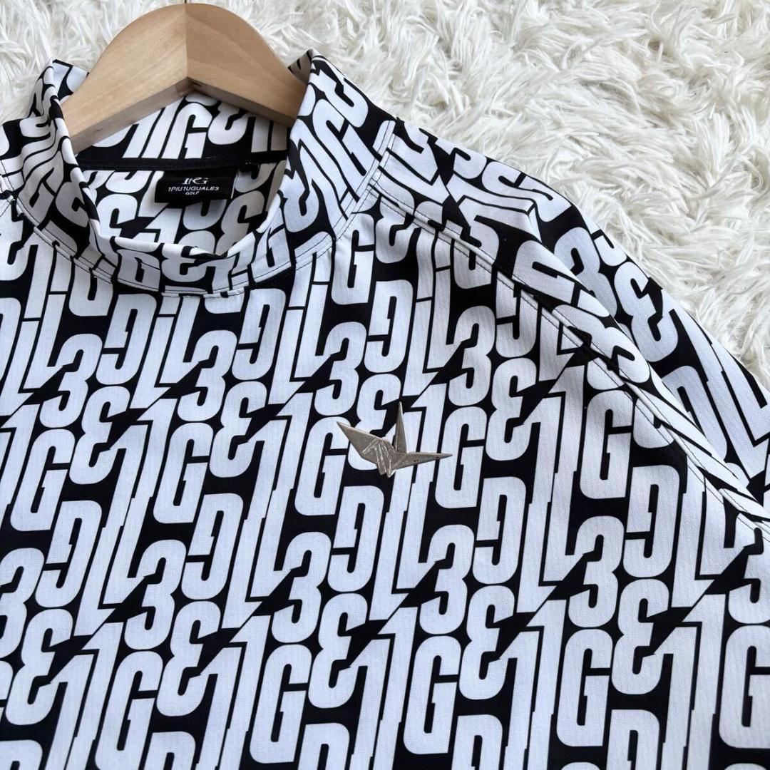 美品/6/XL ウノピュウノウグァーレトレ モックネック 長袖 ロゴ総柄