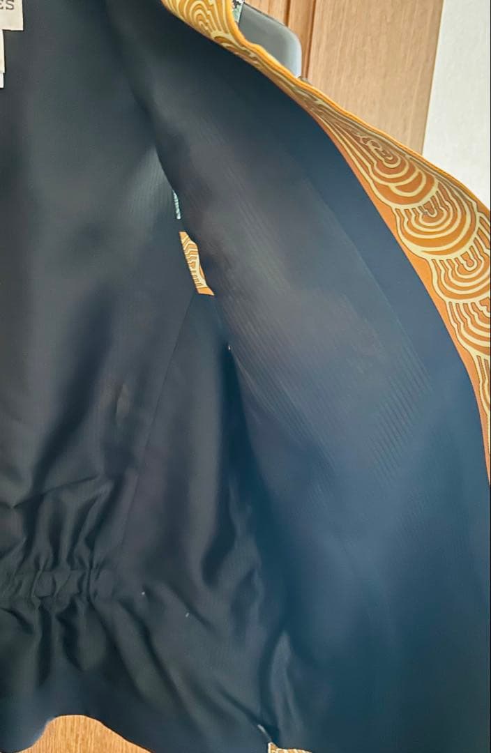 HERMES ジレ　エルメス　ベスト　シルク　マルジェラ　草木柄　ヴィンテージ