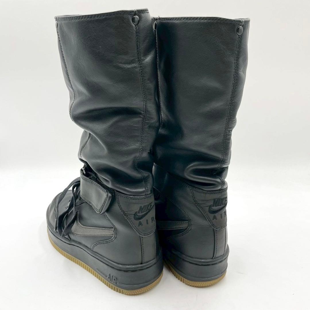 ナイキ スニーカー エアフォース1 アップステップ 黒 23.5cm Y1458