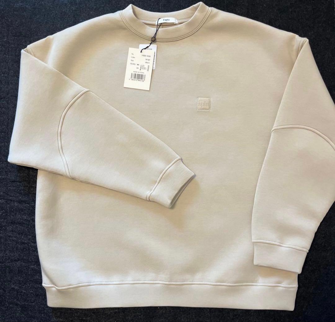 トップス 2025AW Eaphi LEATHER PATCH SWEATSHIRT