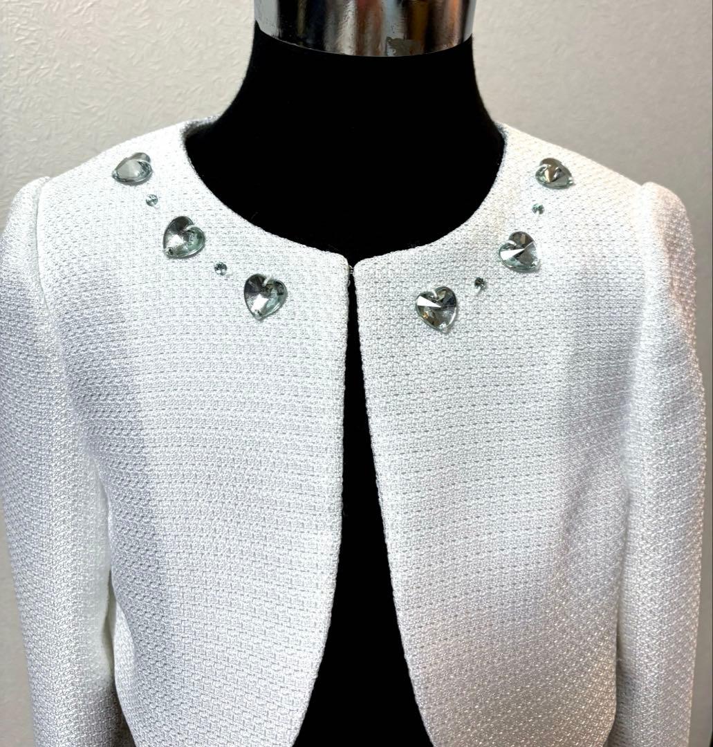 G17新品120ヒロミチナカノ女の子セレモニーアンサンブルワンピース白ボレロ入学