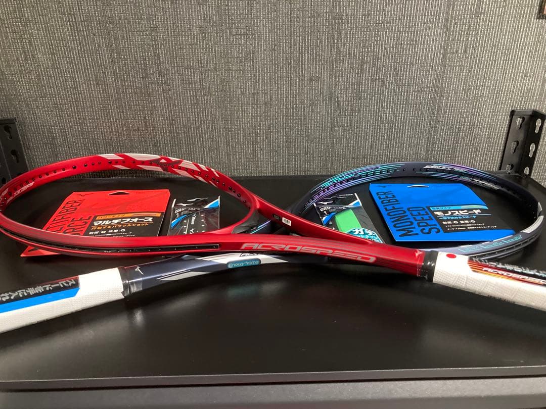 アクロスピードＳ-05 00x 希少色レッド　ブルーセット　ラケットのみに変更