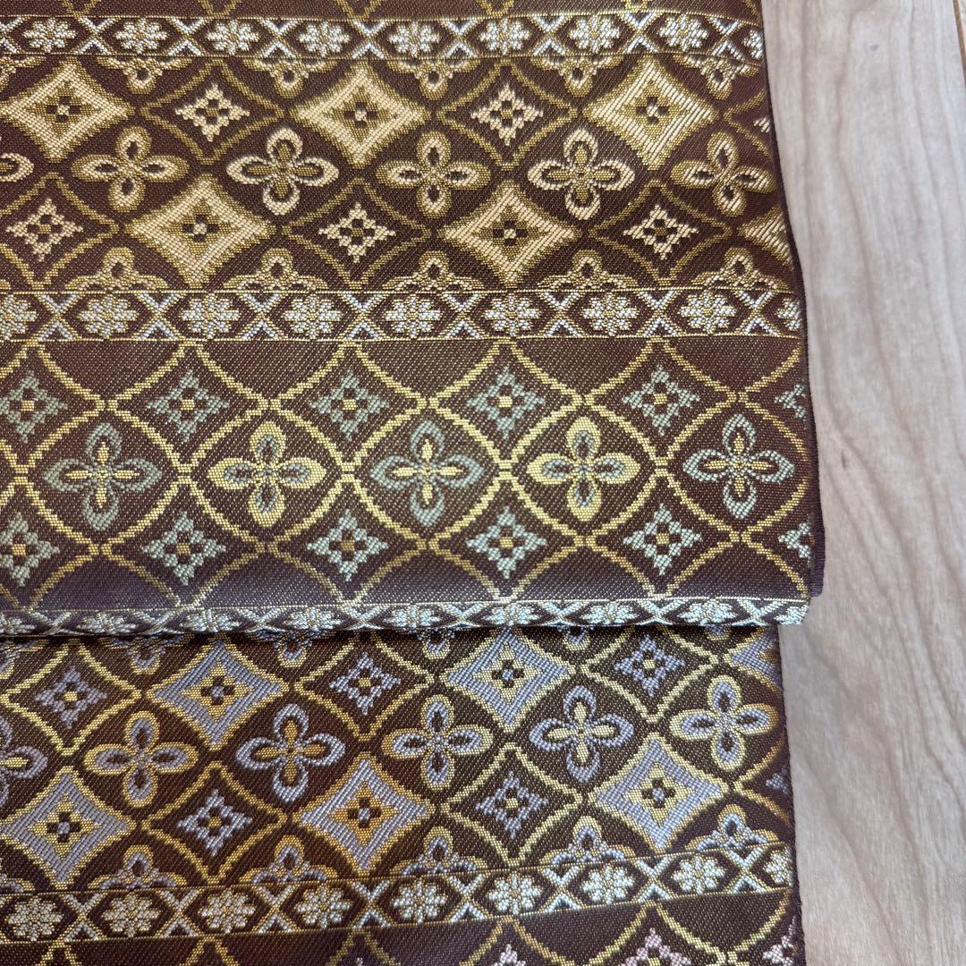 超美品　西陣織 箔屋清兵衛 六通柄　袋帯 正絹 逸品　正絹　現代　着物　455