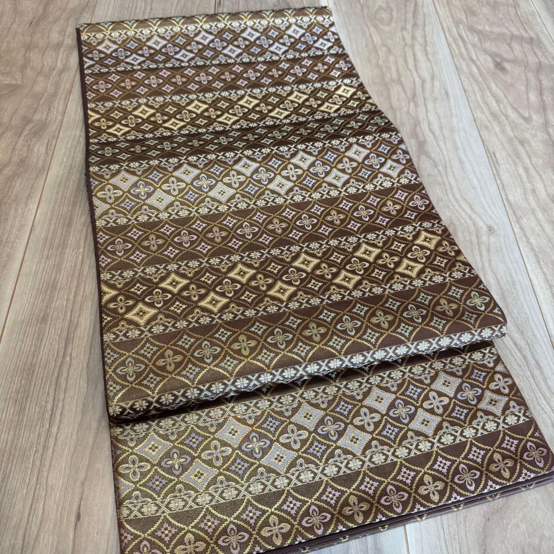 超美品　西陣織 箔屋清兵衛 六通柄　袋帯 正絹 逸品　正絹　現代　着物　455