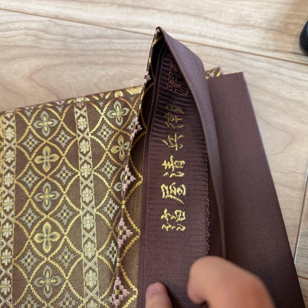 超美品　西陣織 箔屋清兵衛 六通柄　袋帯 正絹 逸品　正絹　現代　着物　455