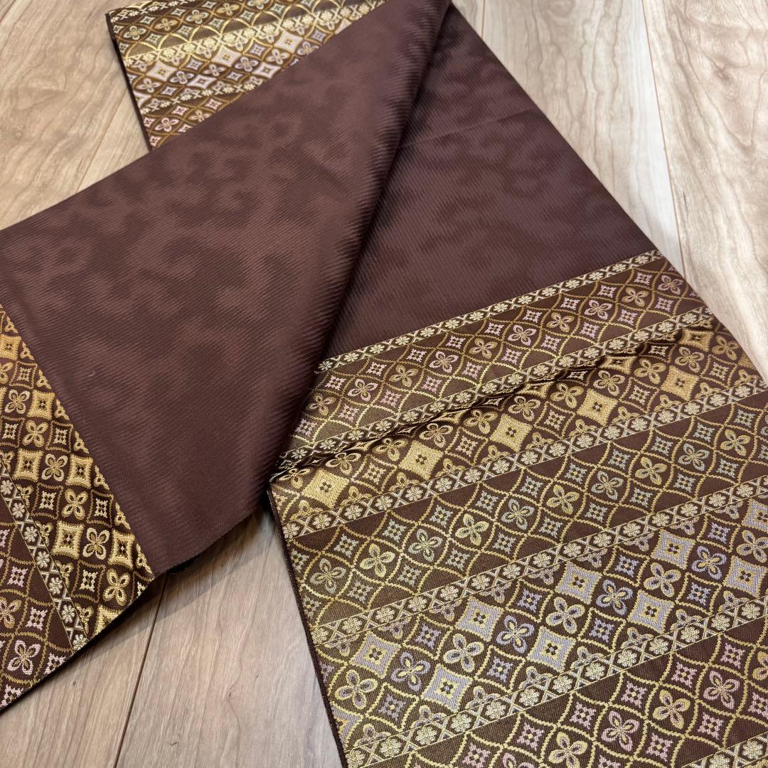 超美品　西陣織 箔屋清兵衛 六通柄　袋帯 正絹 逸品　正絹　現代　着物　455