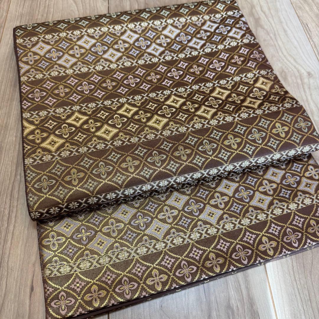 超美品　西陣織 箔屋清兵衛 六通柄　袋帯 正絹 逸品　正絹　現代　着物　455