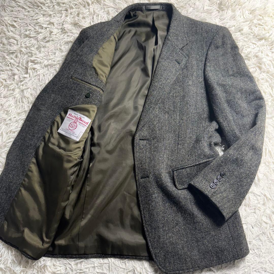 ハリスツイード 丸善 ヘリンボーン テーラードジャケット A7 L〜XL相当