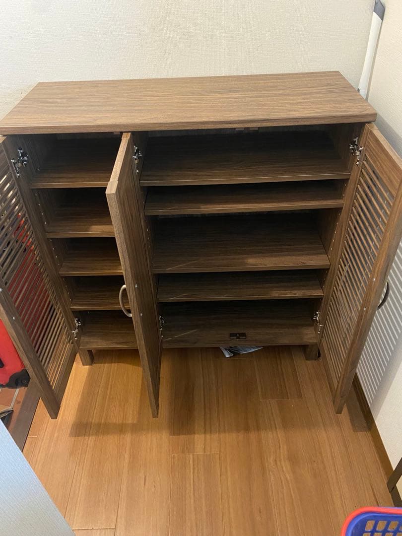 【美品】ニトリ シューズボックス ミラー付き 玄関収納 幅90cm 送料込み