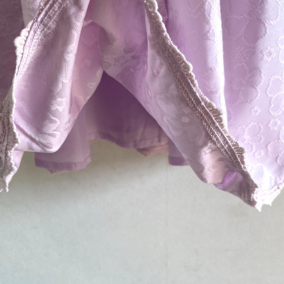 新品　メゾピアノ　花柄ジャガード　ワンピース　130 リボン　フォーマル