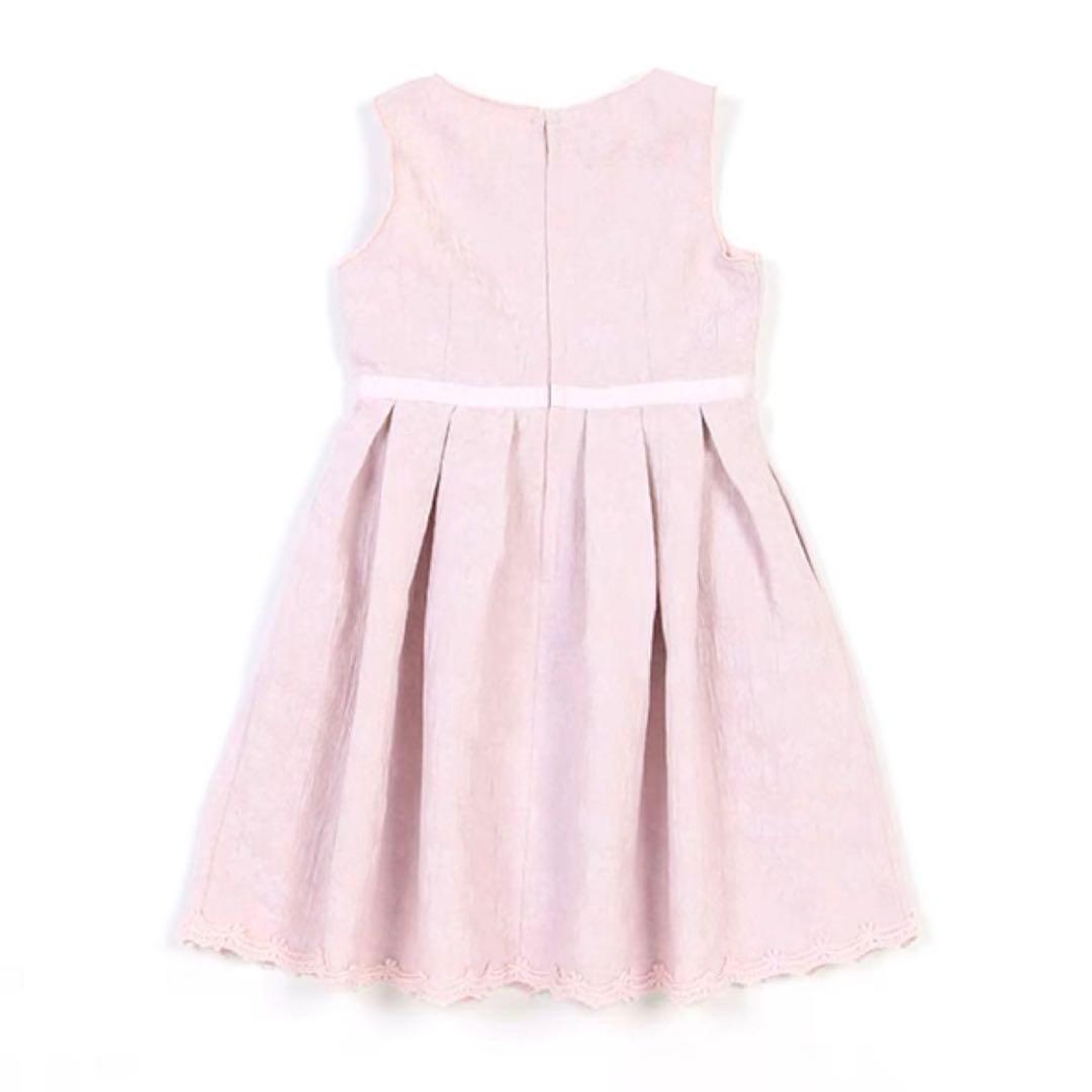 新品　メゾピアノ　花柄ジャガード　ワンピース　130 リボン　フォーマル