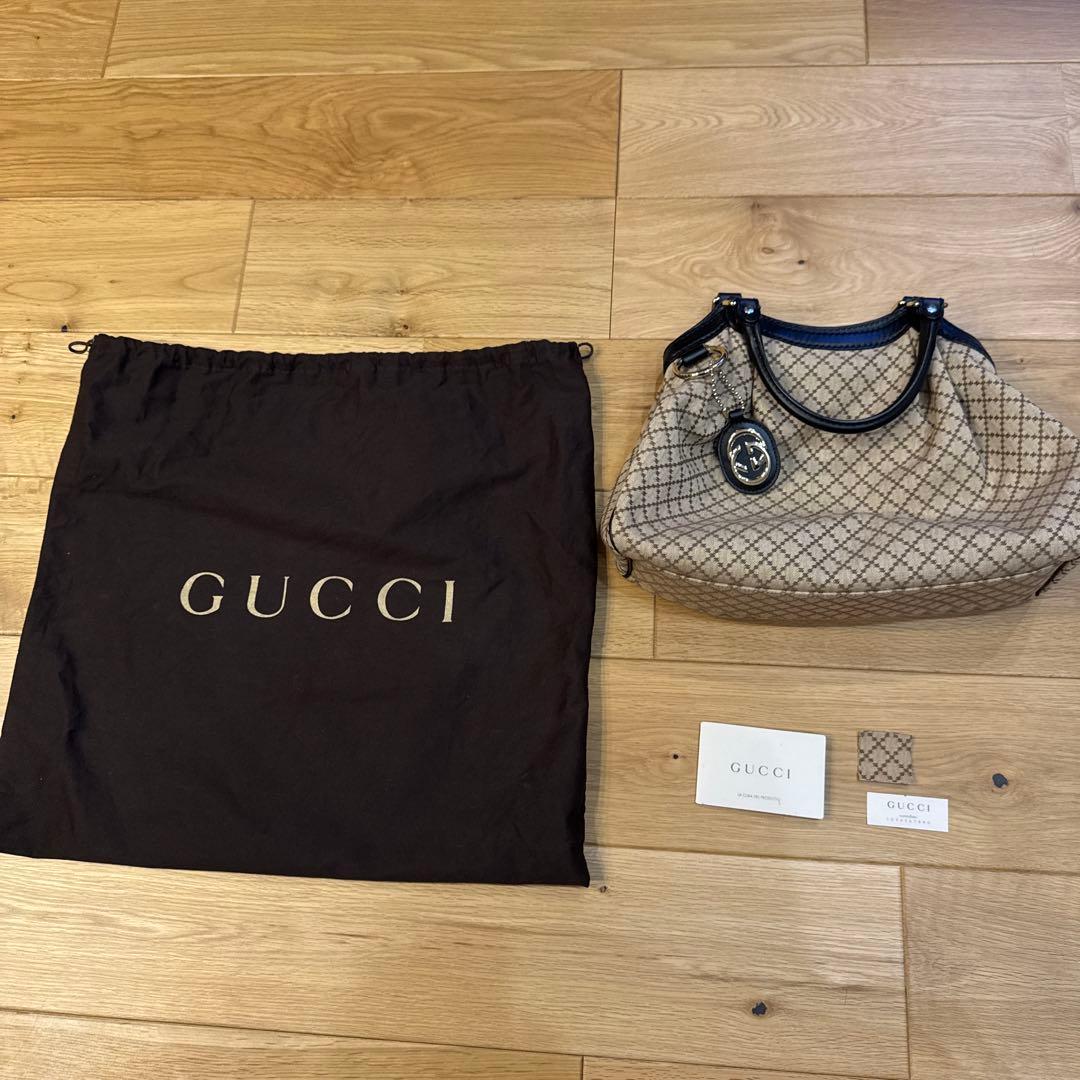 GUCCI スーキー ディアマンテ キャンバス トートバッグ
