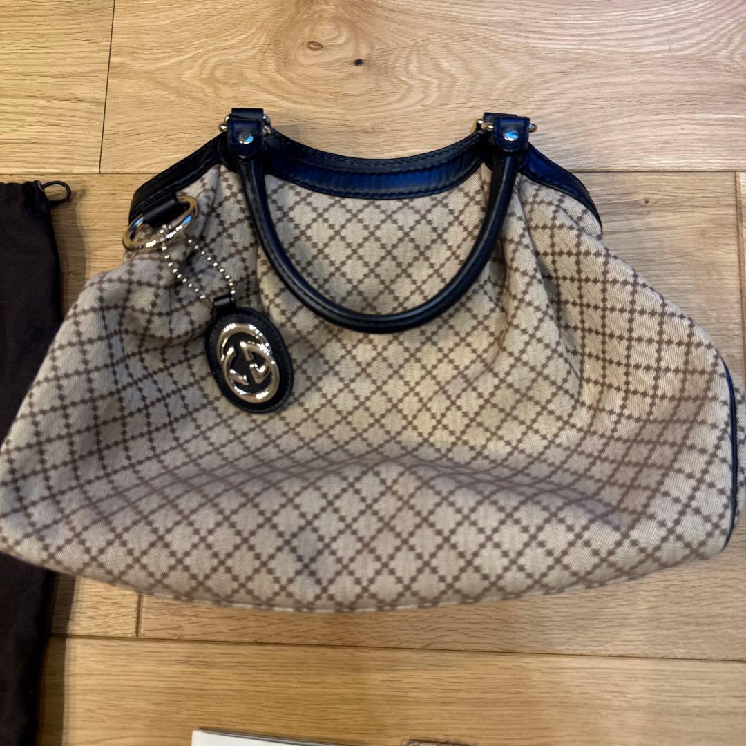 GUCCI スーキー ディアマンテ キャンバス トートバッグ