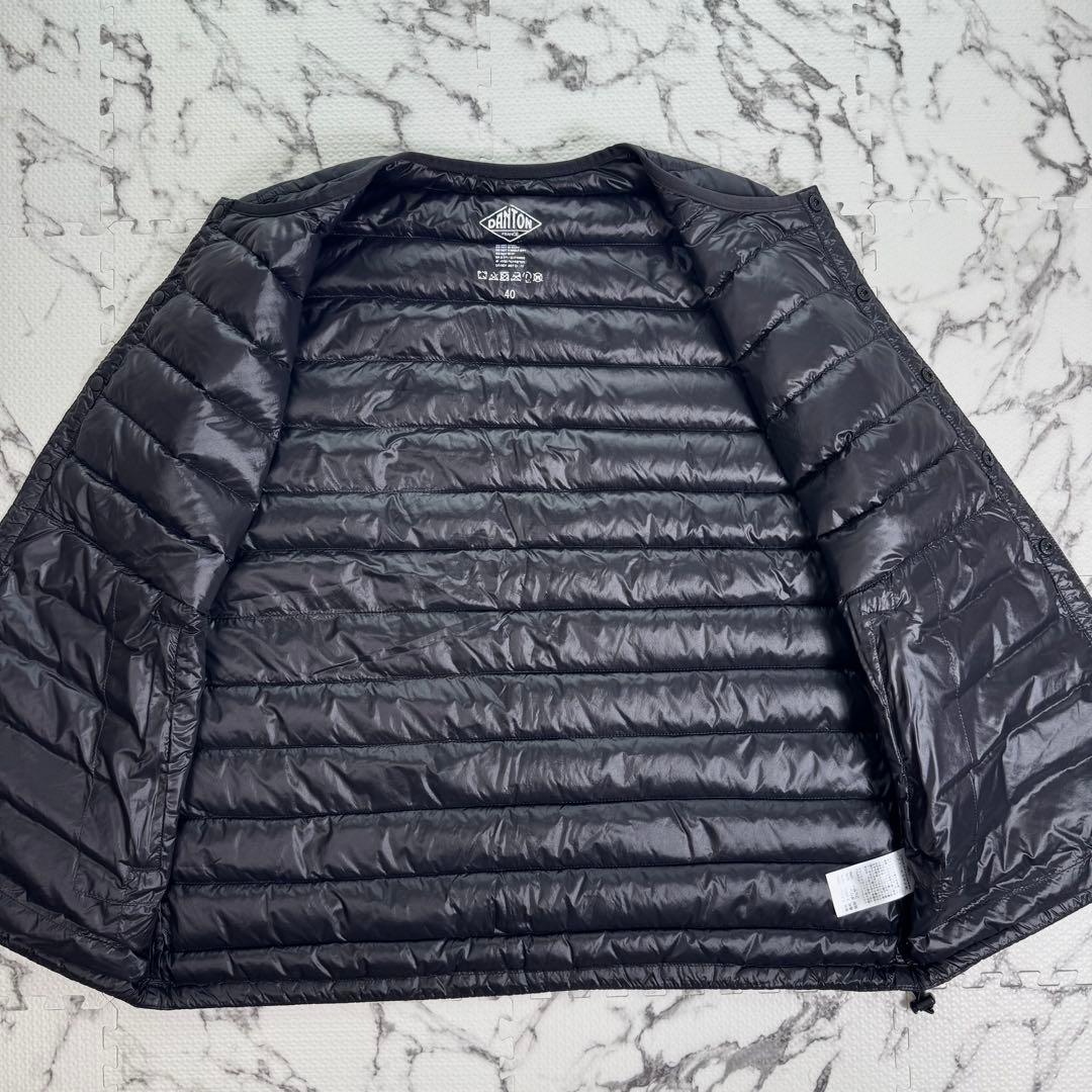 ダントン　インナーダウン　クルーネック　ベスト　JD-8752 ブラック