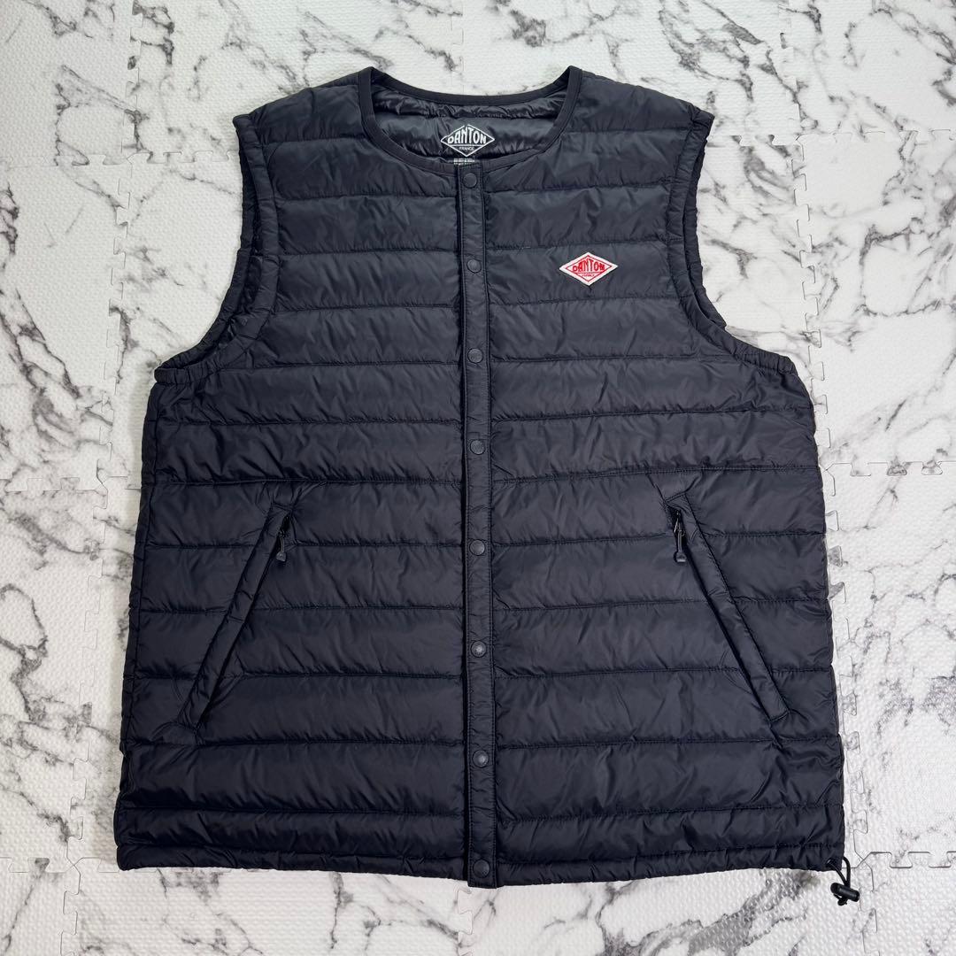 ダントン　インナーダウン　クルーネック　ベスト　JD-8752 ブラック