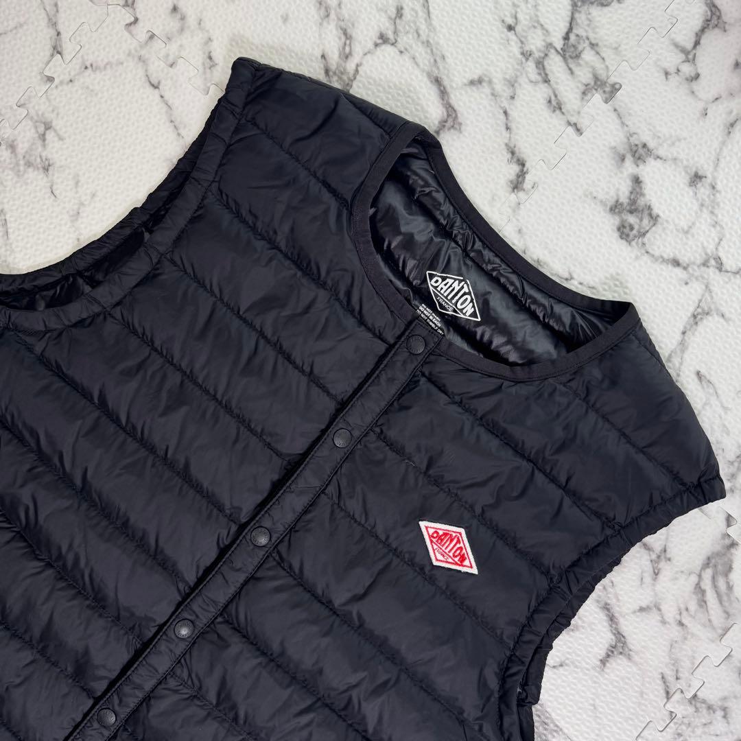 ダントン　インナーダウン　クルーネック　ベスト　JD-8752 ブラック