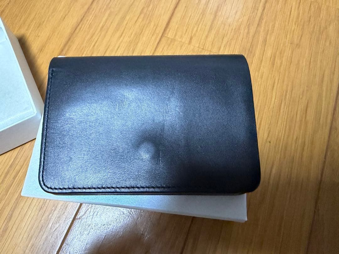 forme フォルメ　財布　ショートウォレット　ベビーカーフ　ブラックxブラウン