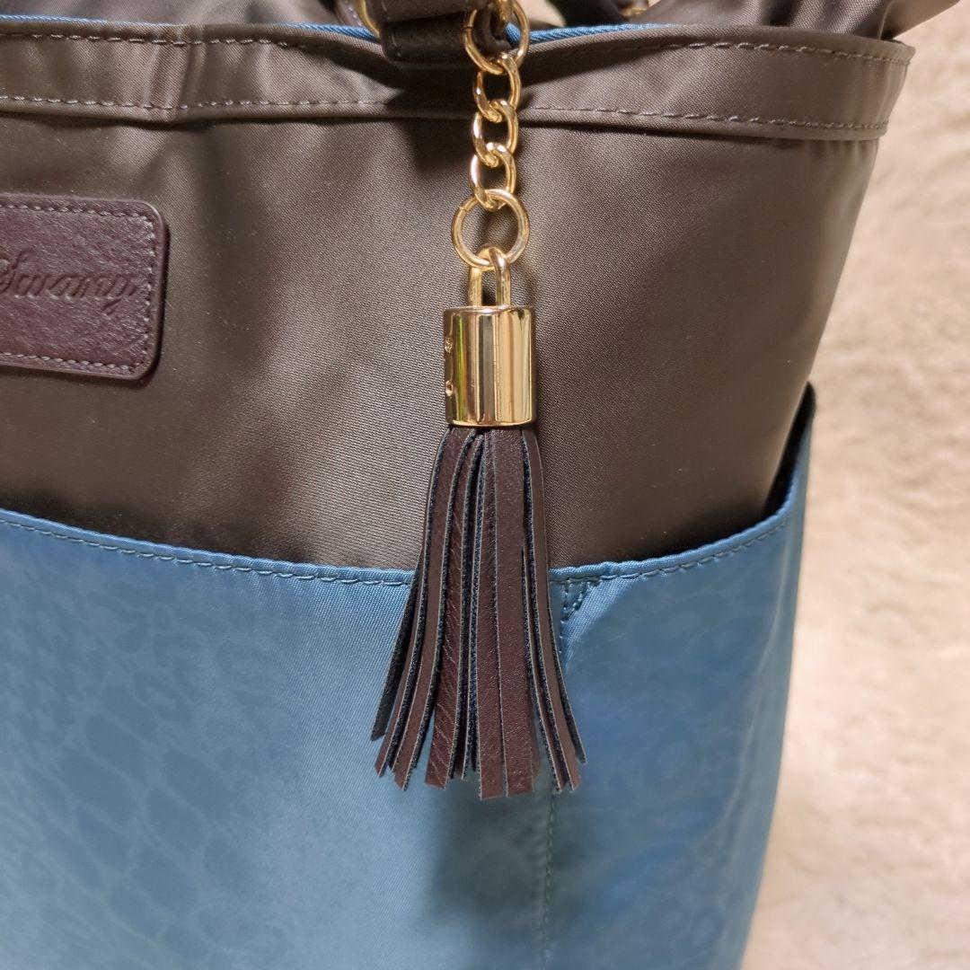 美品！SWANY　キャリーバッグ　ショッピングバッグ　レオパード　グリーン　4輪