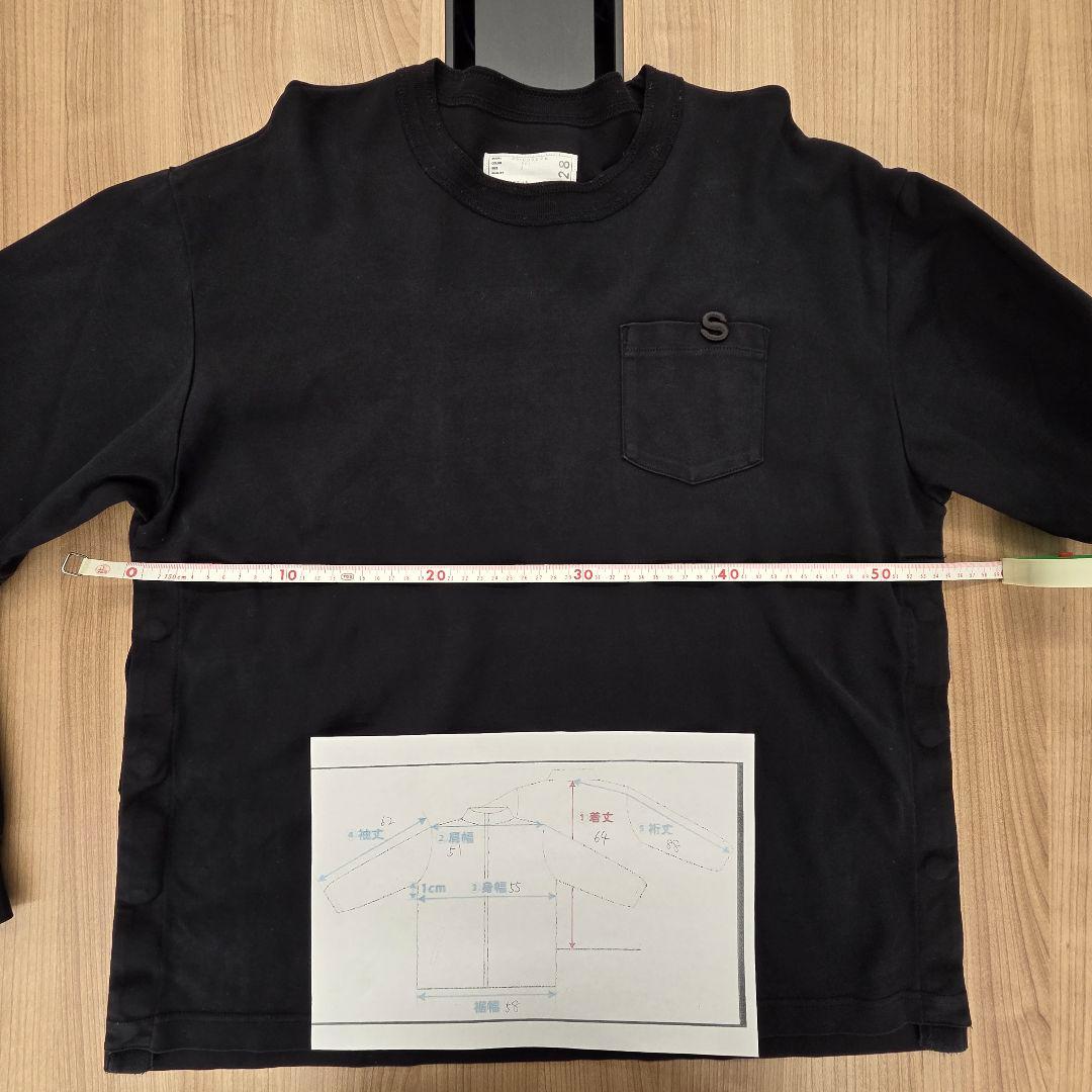 sacai サカイ メンズ2023年秋冬Mサイズ ロング Tシャツ 長袖