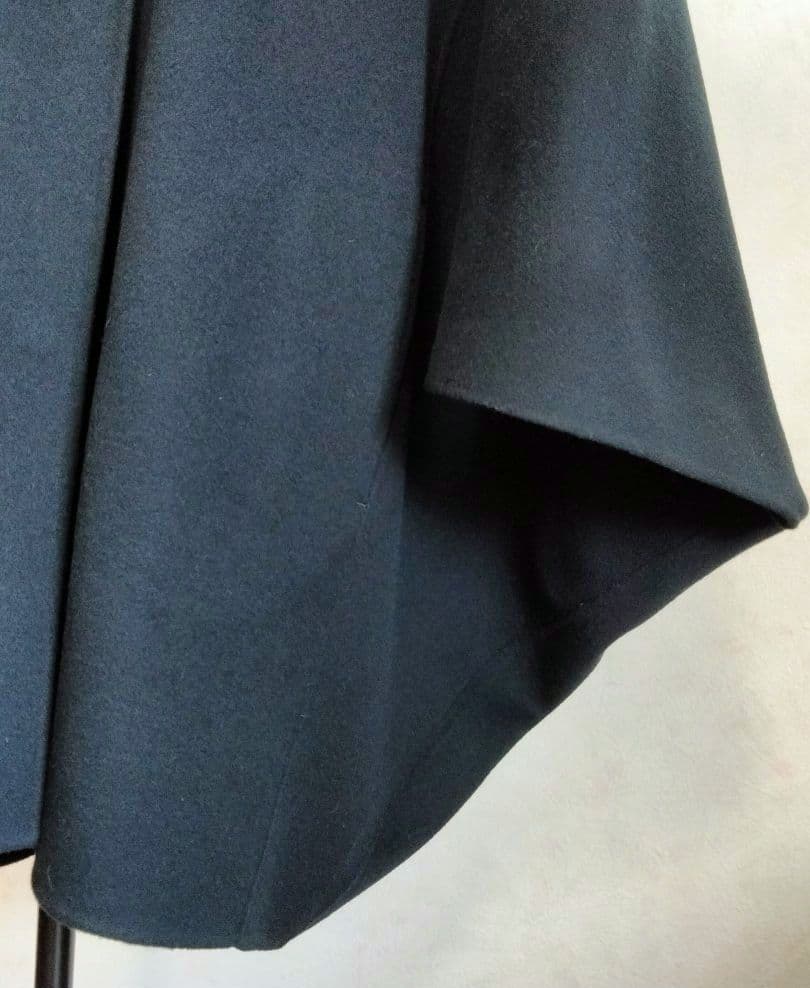 アイシービー　ポンチョ　ネイビー　カシミヤ　スタンドカラー　 42　レディース