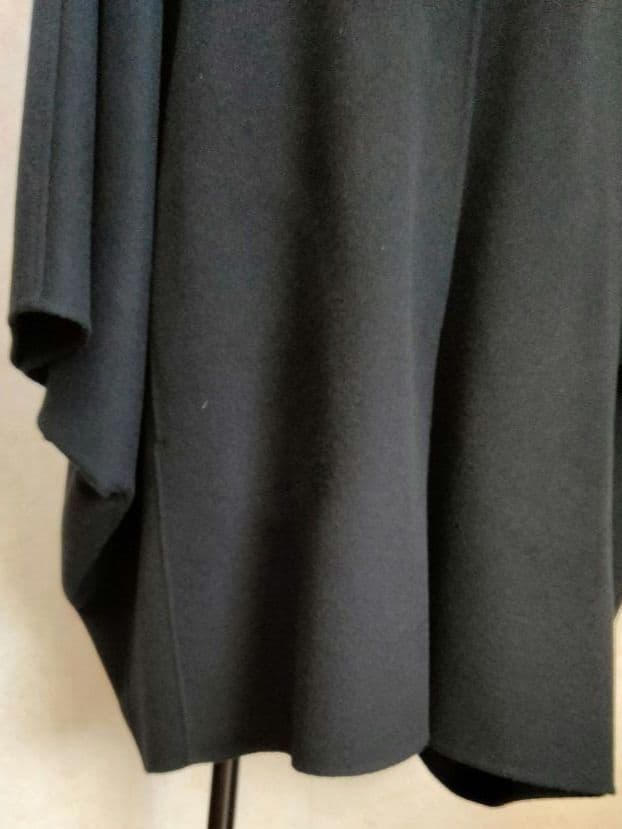 アイシービー　ポンチョ　ネイビー　カシミヤ　スタンドカラー　 42　レディース