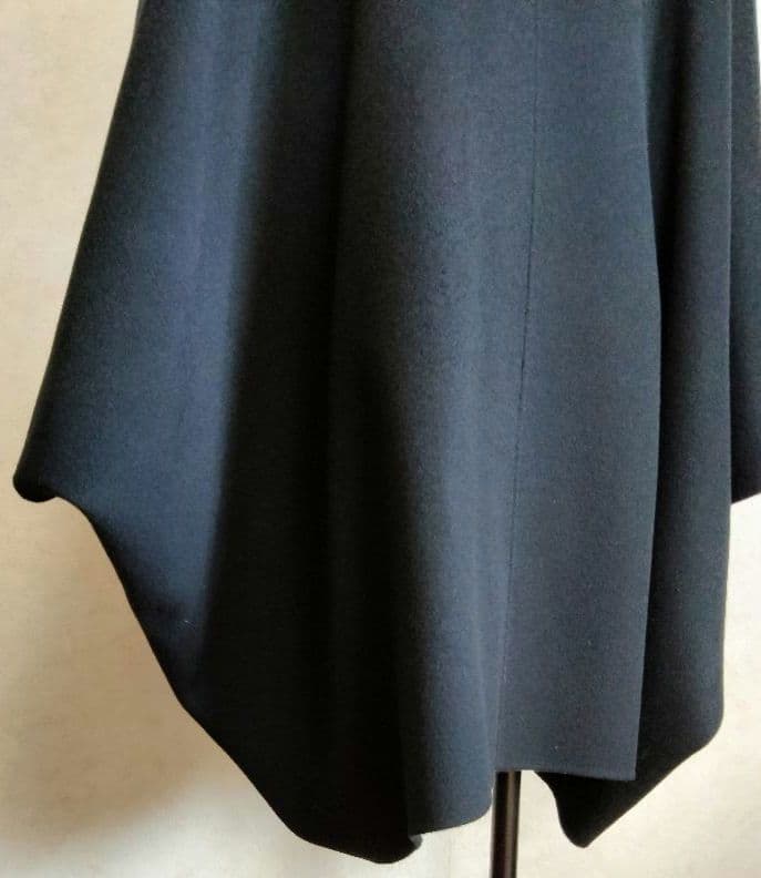 アイシービー　ポンチョ　ネイビー　カシミヤ　スタンドカラー　 42　レディース