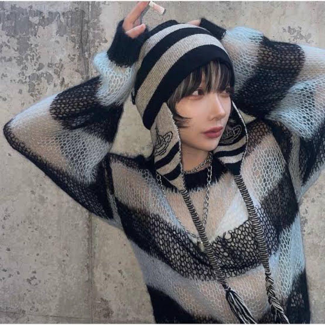 ★タグ付き★ 完美品 Vivienne Westwood 耳あて付き ニット帽